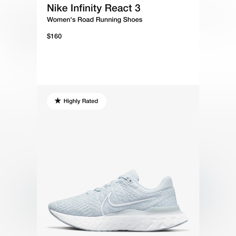 Nike infinity react 3 sz 8
